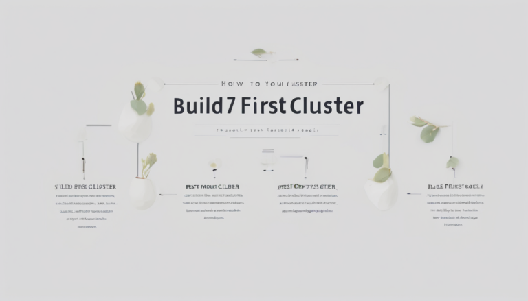 How to Build Your First Topic Cluster in 7 Steps - Visual diagram of pillar page linked to 12 cluster content pages for SEO authority