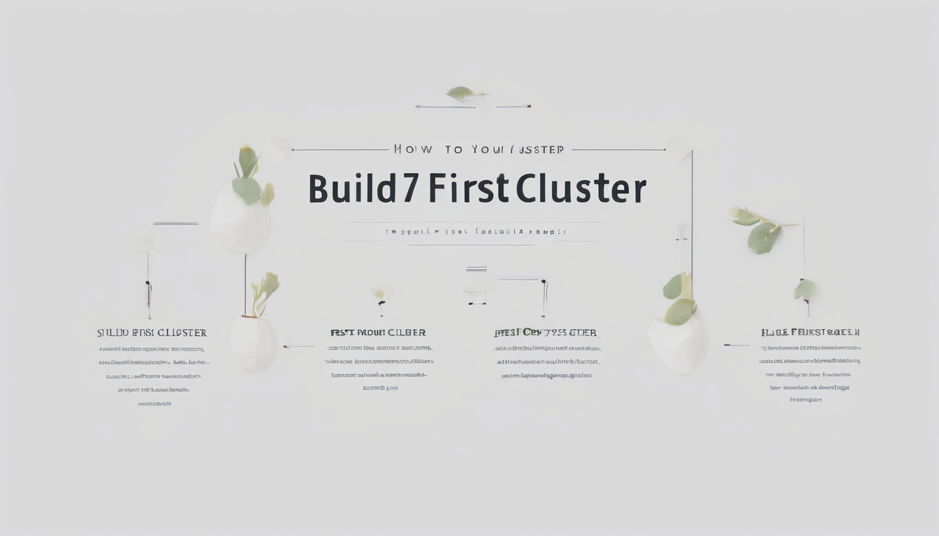 How to Build Your First Topic Cluster in 7 Steps - Visual diagram of pillar page linked to 12 cluster content pages for SEO authority
