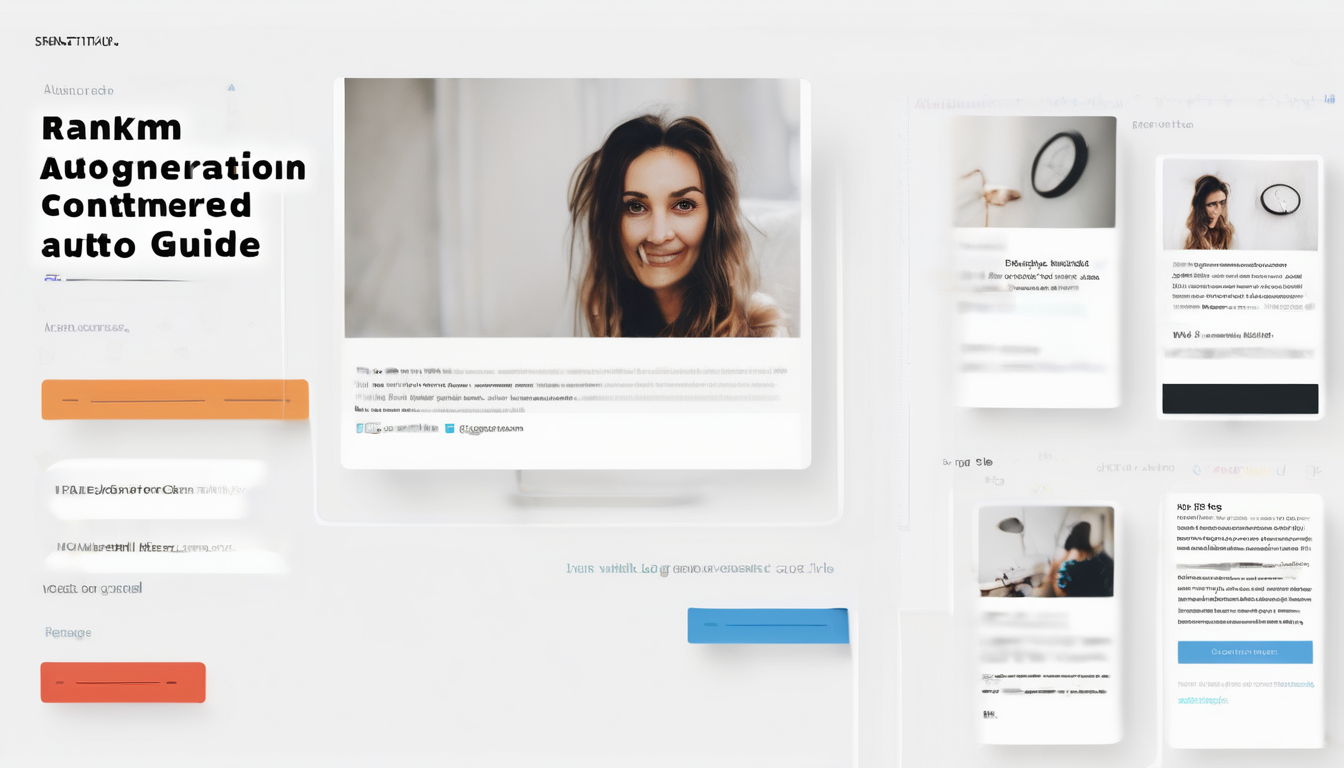 RankMath SEO Automation for Auto-Generated Content dashboard showing keyword optimisation and ranking tracking features