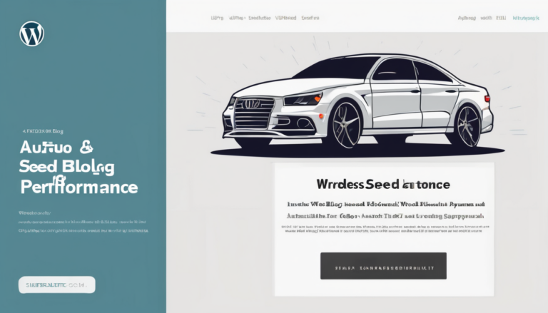 WordPress Auto Blog Speed and Performance Optimization - Dashboard showing PageSpeed scores before and after tweaks (98 characters)