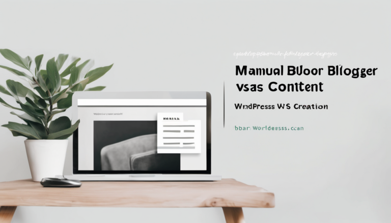 WordPress Auto Blogger vs Manual Content Creation - comparison chart of automated and manual blogging strategies