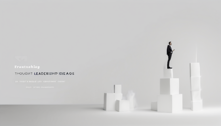 Thought Leadership Content Ideas for Blogs - Dynamic infographic of 10 strategies blending authority and SEO for blog success (112 chars)